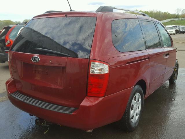 KNDMB233696310371 - 2009 KIA SEDONA EX RED photo 4