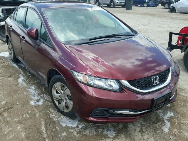 19XFB2F57DE043542 - 2013 HONDA CIVIC LX BURGUNDY photo 1