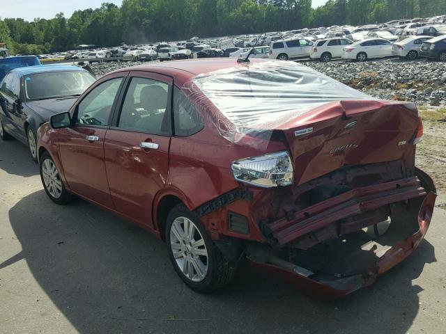 1FAHP3HN2BW110487 - 2011 FORD FOCUS SEL RED photo 3