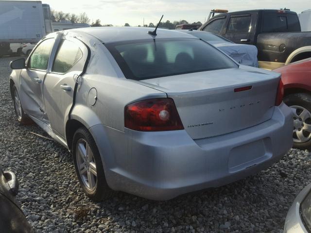 1C3CDZCB8CN177877 - 2012 DODGE AVENGER SX SILVER photo 3