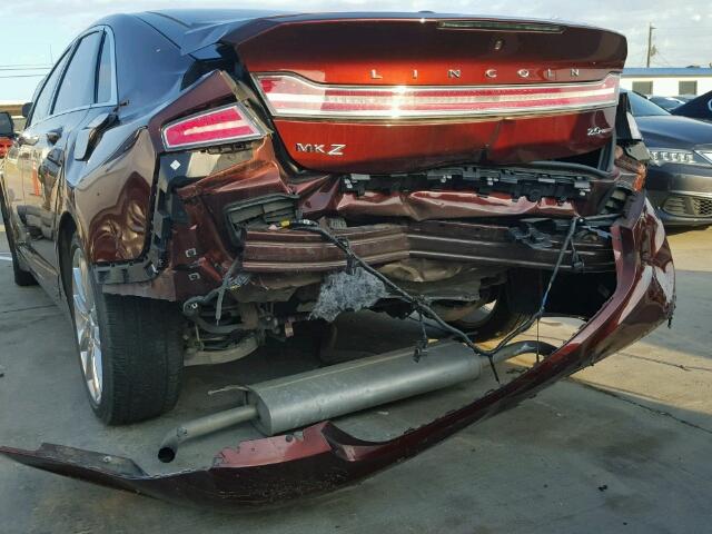 3LN6L2G94FR615933 - 2015 LINCOLN MKZ Rojo foto 9