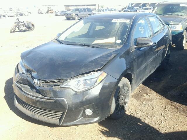 2T1BURHE4GC575784 - 2016 TOYOTA COROLLA BLACK photo 2