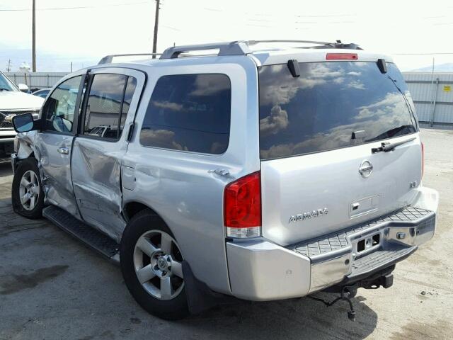 5N1AA08B75N720277 - 2005 NISSAN ARMADA SE SILVER photo 3