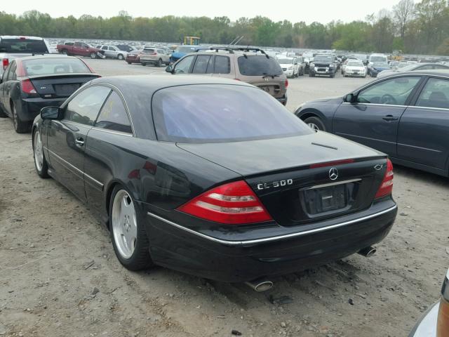 WDBPJ75J22A027914 - 2002 MERCEDES-BENZ CL 500 BLACK photo 3