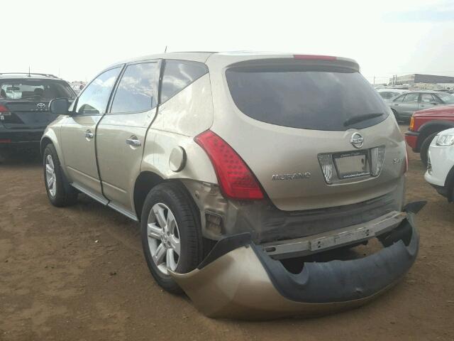 JN8AZ08W06W503797 - 2006 NISSAN MURANO SL GOLD photo 3