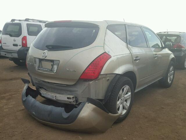 JN8AZ08W06W503797 - 2006 NISSAN MURANO SL GOLD photo 4