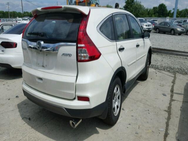 5J6RM4H3XFL001224 - 2015 HONDA CR-V LX WHITE photo 4