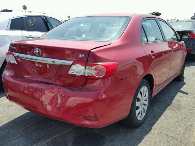 5YFBU4EE1CP019448 - 2012 TOYOTA COROLLA BA RED photo 4