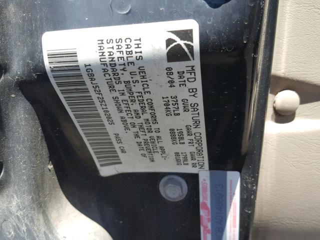 1G8AJ52F25Z102025 - 2005 SATURN ION LEVEL BLACK photo 10