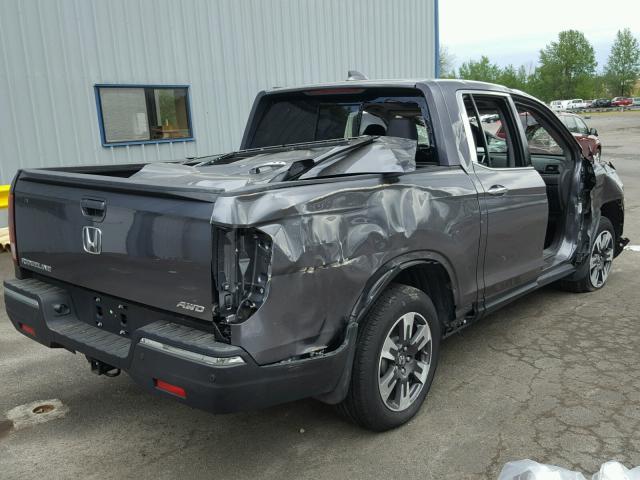 5FPYK3F74HB010487 - 2017 HONDA RIDGELINE GRAY photo 4