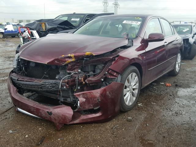 1HGCR2F88EA003002 - 2014 HONDA ACCORD EXL MAROON photo 2