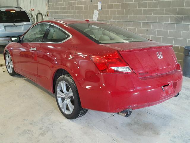 1HGCS2B83BA003026 - 2011 HONDA ACCORD EXL RED photo 3