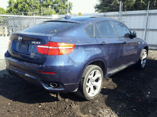 5UXFG4C55AL225260 - 2010 BMW X6 XDRIVE3 BLUE photo 4