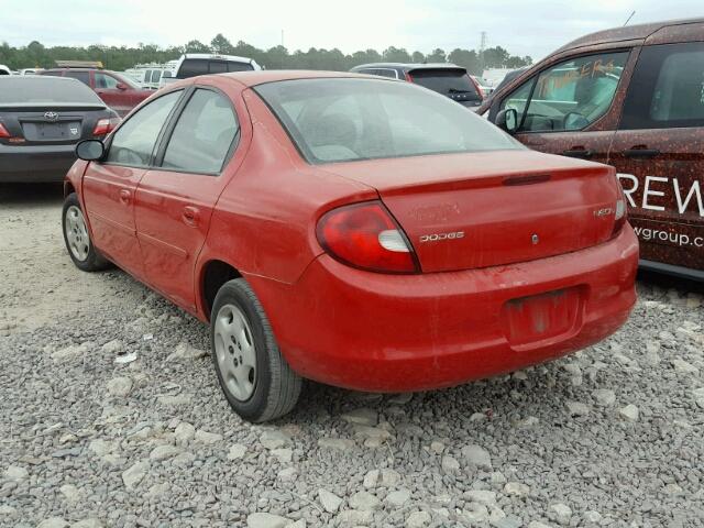 1B3ES26C02D530236 - 2002 DODGE NEON RED photo 3