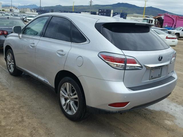 JTJZB1BA2F2415652 - 2015 LEXUS RX 450H SILVER photo 3