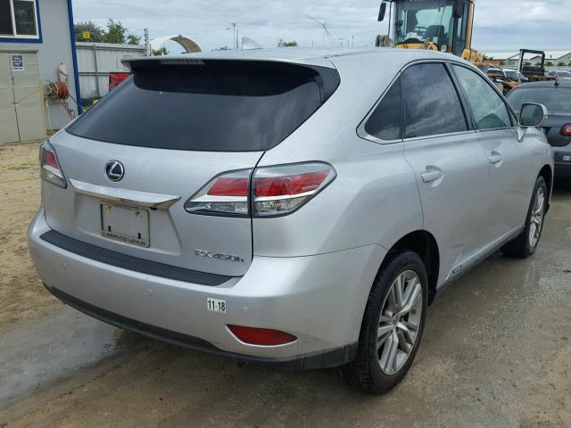 JTJZB1BA2F2415652 - 2015 LEXUS RX 450H SILVER photo 4