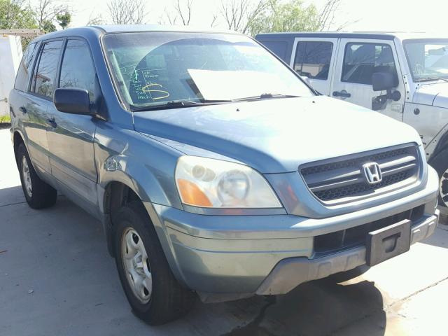 2HKYF18175H530741 - 2005 HONDA PILOT LX TEAL photo 1