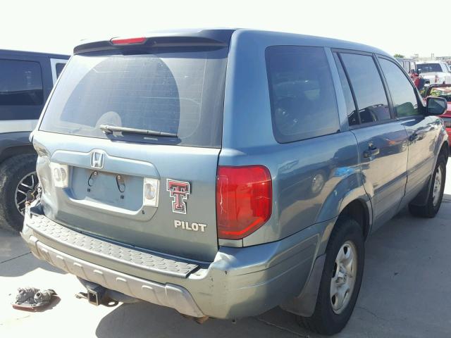 2HKYF18175H530741 - 2005 HONDA PILOT LX TEAL photo 4