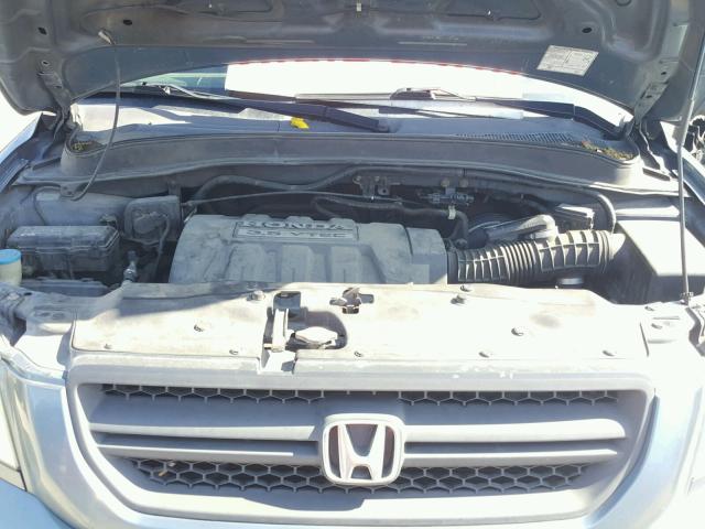 2HKYF18175H530741 - 2005 HONDA PILOT LX TEAL photo 7