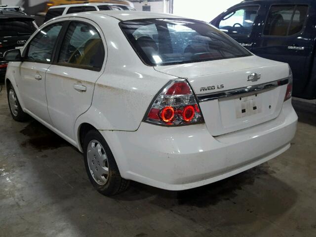 KL1TD56607B043687 - 2007 CHEVROLET AVEO BASE WHITE photo 3