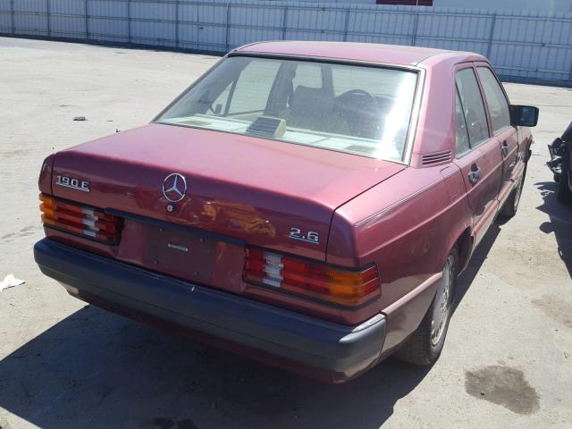 WDBDA29D8LF738919 - 1990 MERCEDES-BENZ 190 E 2.6 GRAY photo 4