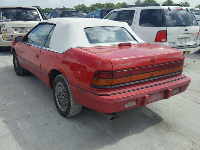 1C3XU453XNF237097 - 1992 CHRYSLER LEBARON RED photo 3