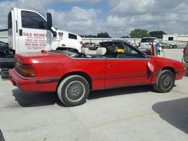 1C3XU453XNF237097 - 1992 CHRYSLER LEBARON RED photo 9