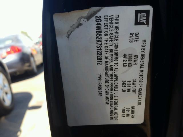 2G4WB52K731232812 - 2003 BUICK REGAL LS 黑色 照片 10