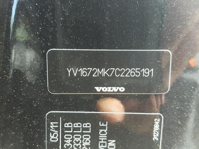 YV1672MK7C2265191 - 2012 VOLVO C30 T5 BLACK photo 10