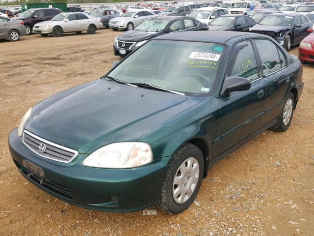 2HGEJ661XYH603293 - 2000 HONDA CIVIC BASE GREEN photo 2