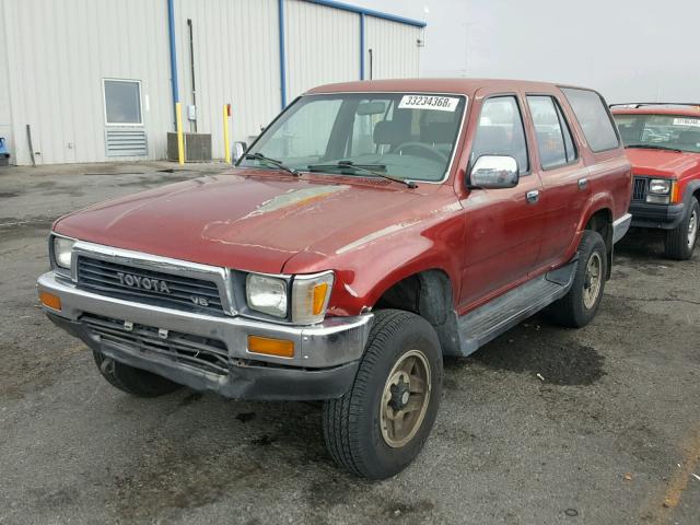 JT3VN39W4L0015920 - 1990 TOYOTA 4RUNNER BURGUNDY photo 2