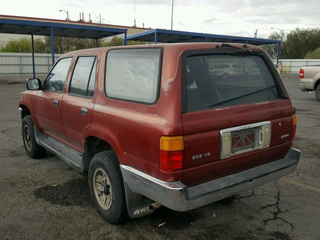 JT3VN39W4L0015920 - 1990 TOYOTA 4RUNNER BURGUNDY photo 3