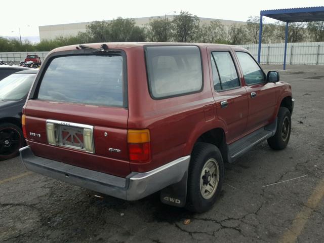 JT3VN39W4L0015920 - 1990 TOYOTA 4RUNNER BURGUNDY photo 4