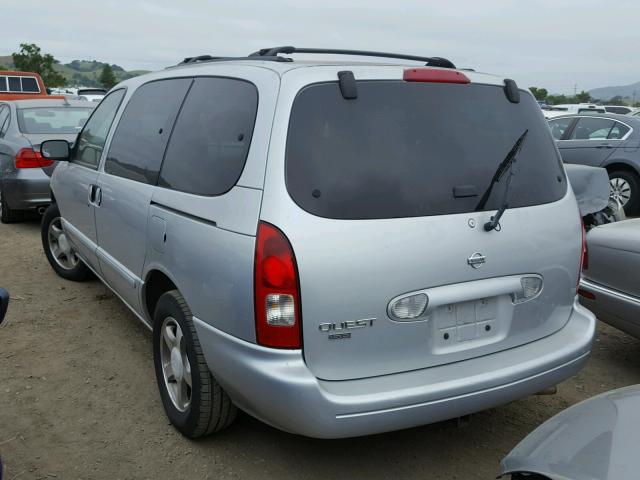 4N2ZN16T52D806666 - 2002 NISSAN QUEST SE SILVER photo 3