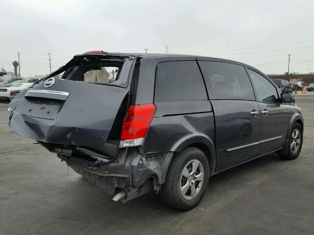 5N1BV28U29N108872 - 2009 NISSAN QUEST S/SE CHARCOAL photo 4