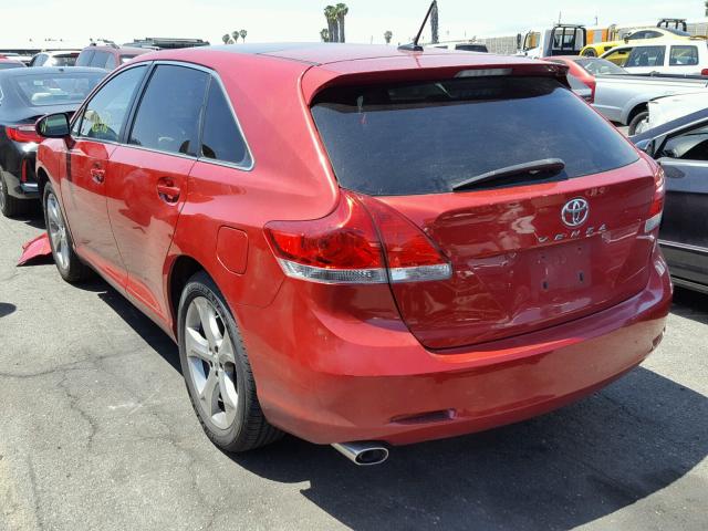 4T3ZK3BB8AU020625 - 2010 TOYOTA VENZA BASE RED photo 3