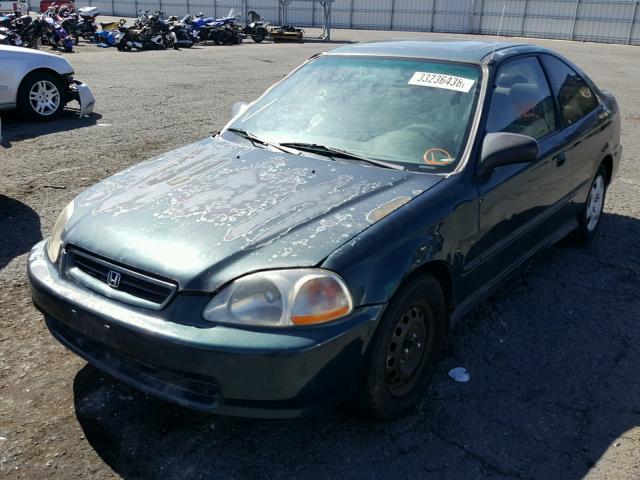 1HGEJ6124VL043902 - 1997 HONDA CIVIC DX GREEN photo 2