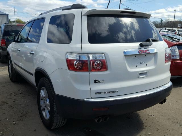 1GKLRKED3AJ180133 - 2010 GMC ACADIA WHITE photo 3