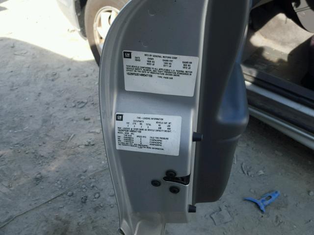 1G2NF52E14M547159 - 2004 PONTIAC GRAND AM S ვერცხლისფერი ფოტო 10