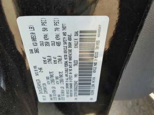 3D7KR19D66G225642 - 2006 DODGE RAM 1500 BLACK photo 10