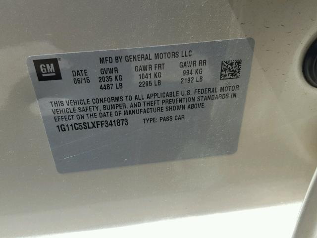 1G11C5SLXFF341873 - 2015 CHEVROLET MALIBU 1LT 棕色 照片 10