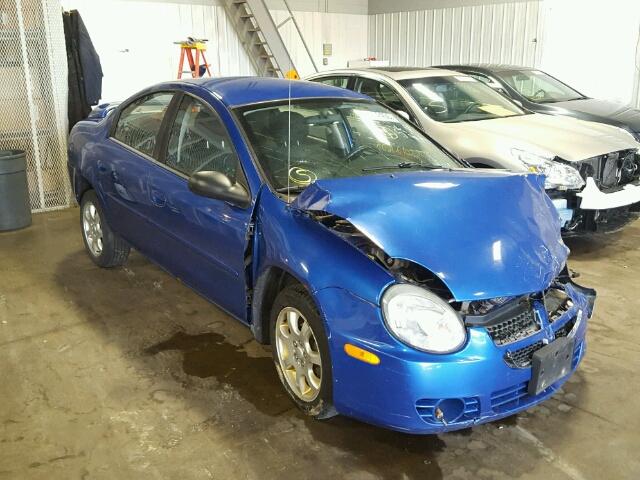 1B3ES56C05D104634 - 2005 DODGE NEON SXT BLUE photo 1