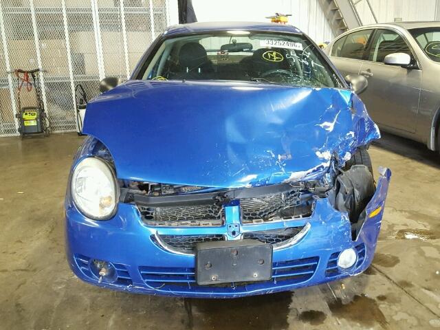 1B3ES56C05D104634 - 2005 DODGE NEON SXT BLUE photo 9