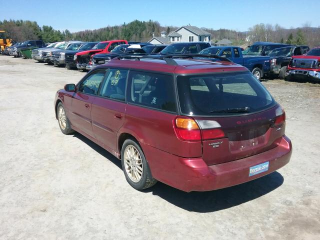 4S3BH635437307002 - 2003 SUBARU LEGACY L RED photo 3