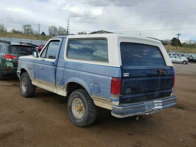 1FMEU15H2LLA14141 - 1990 FORD BRONCO U10 BLUE photo 3