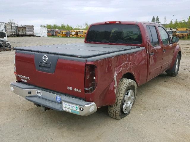 1N6AD09W38C407415 - 2008 NISSAN FRONTIER C RED photo 4