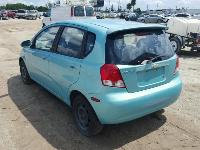 KL1TD62655B381367 - 2005 CHEVROLET AVEO BASE Կապույտ լուսանկար 3