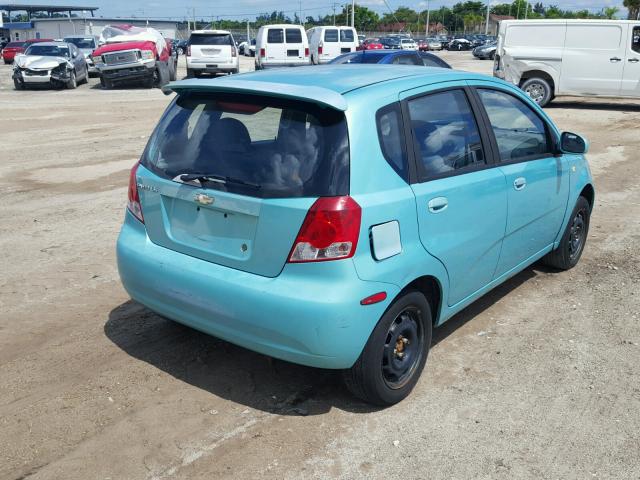 KL1TD62655B381367 - 2005 CHEVROLET AVEO BASE Կապույտ լուսանկար 4