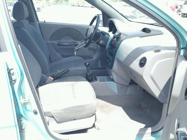 KL1TD62655B381367 - 2005 CHEVROLET AVEO BASE Կապույտ լուսանկար 5