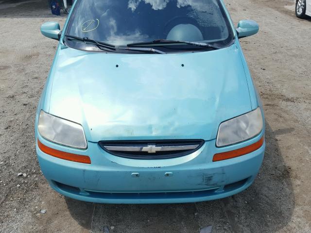 KL1TD62655B381367 - 2005 CHEVROLET AVEO BASE Կապույտ լուսանկար 9